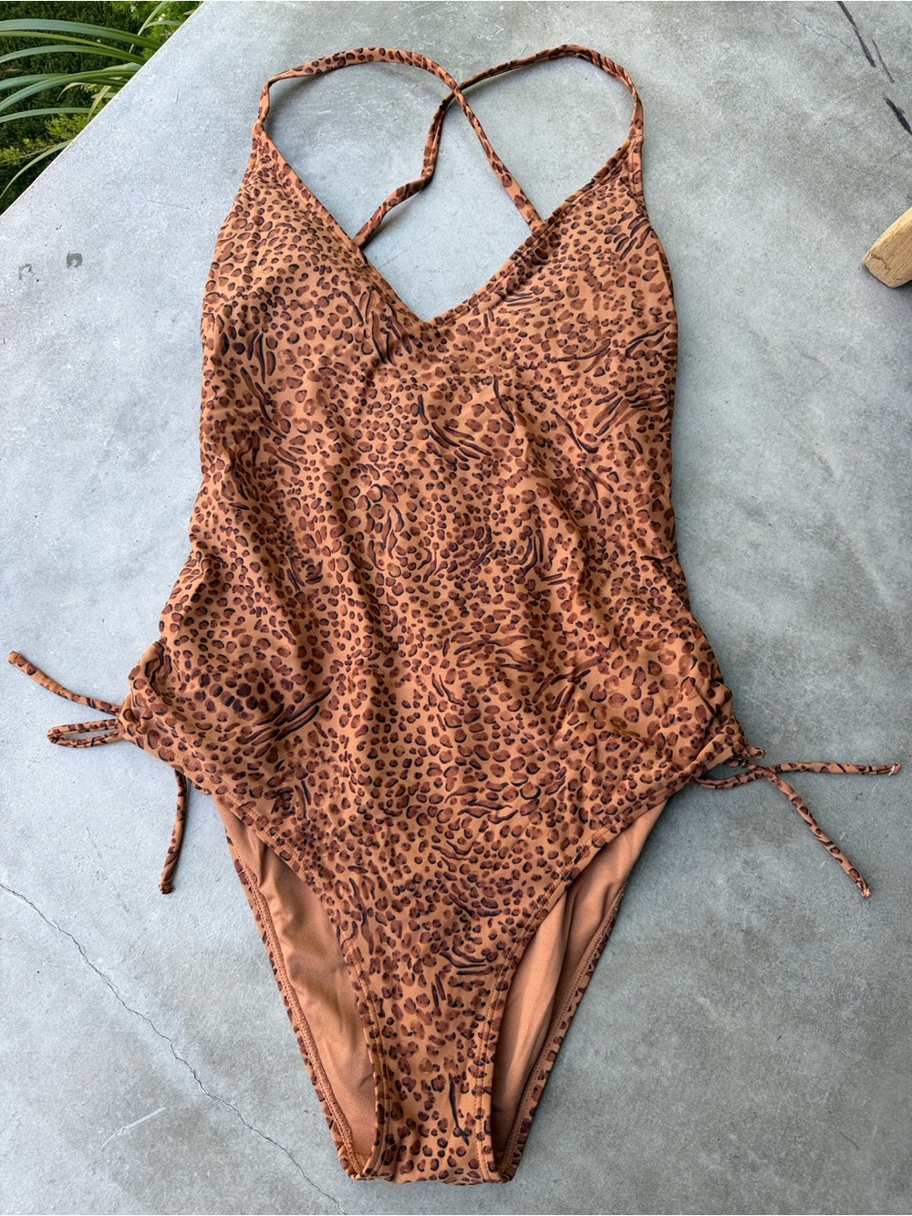 Shade & Shore Rust Leopard-Print One piece Swimsuit